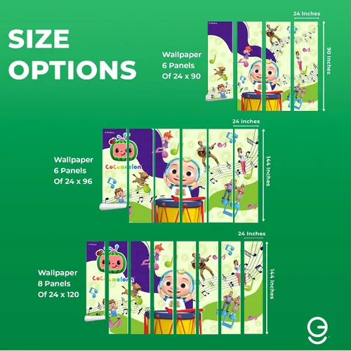 Miniatura 4 de EGD CoComelon - Papel tapiz autoadhesivo para niños, decoración de pared Cocomelon para niños, decoraciones Cocomelon para niños y niñas, decoración