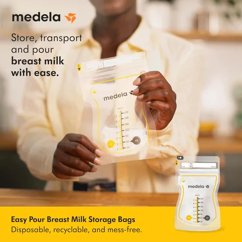 Miniatura 3 de Bolsas de almacenamiento de leche materna Medela Easy Pour 200 unidades 210ml/7oz Desechables, a prueba de fugas, congelación rápida, protección