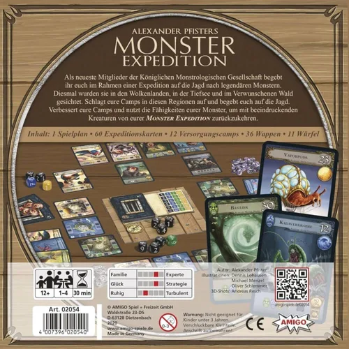 Miniatura 3 de AMIGO Games Alexander Pfister's Monster Expedition - Emocionante juego de aventura rodando dados para 1-4 jugadores mayores de 12 años - Desafíos