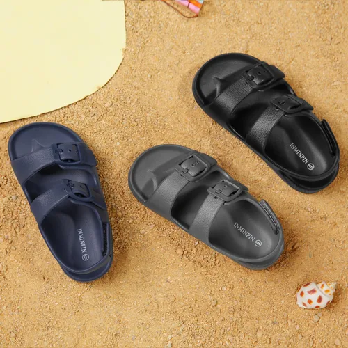 Miniatura 7 de INMINPIN Sandalias con hebilla para niños y niñas, cómodas sandalias de punta abierta con correa trasera ajustable