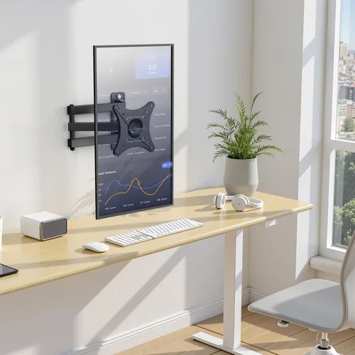 Miniatura 6 de IWORKBOARD Soporte de montaje en pared para monitor de TV de movimiento completo para la mayoría de pantallas curvadas LED LCD de 13 a 32 pulgadas