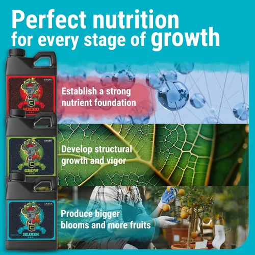 Miniatura 3 de Cronk Nutrients Kit de 3 partes – Alimento vegetal completo para plantas vegetativas y florecidas para hidroponía en interiores y exteriores, suelo
