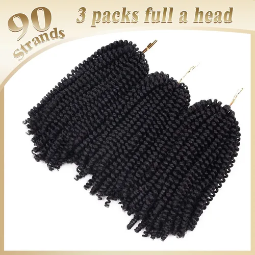 Miniatura 2 de Beyond Beauty Cabello de Ganchillo Spring Twist 90 hebras 8 pulgadas Spring Twists Esponjosas Trenzado, Trenzas de Ganchillo Spring Twist Bomb Twist