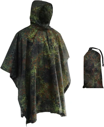 Miniatura 10 de Poncho de lluvia de camuflaje, abrigo impermeable multiusos