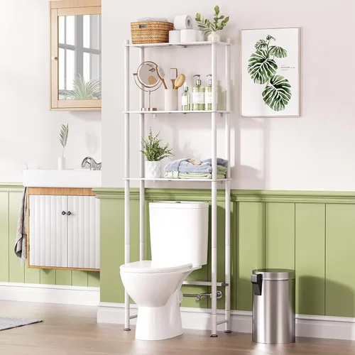 Miniatura 15 de AmazerBath Estante de almacenamiento de bambú sobre el inodoro, estante organizador de baño de 3 niveles sobre el inodoro, estantes de baño