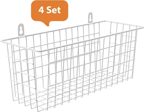 Miniatura 7 de MaraFansie Cesta de alambre [extragrande] organizador de pared colgante para gabinete, cesta de almacenamiento para estantes montados en la pared