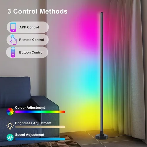 Miniatura 2 de Lámpara de pie LED RGB, lámpara de esquina LED RGB con sincronización de música, luz ambiental que cambia de color, 16 millones de colores DIY No