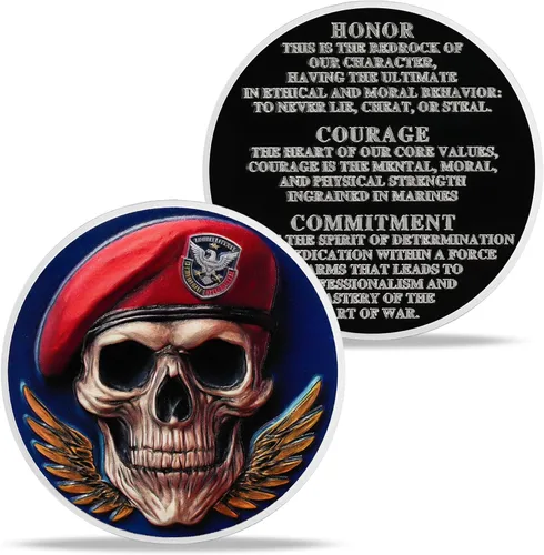 Miniatura 10 de Moneda Memento Mori Reloj de arena Cráneo Tiempo Mortalidad Moneda estoica Amor Fati Moneda Memento Vivere Carpe Cráneo Coleccionable Recuerdo