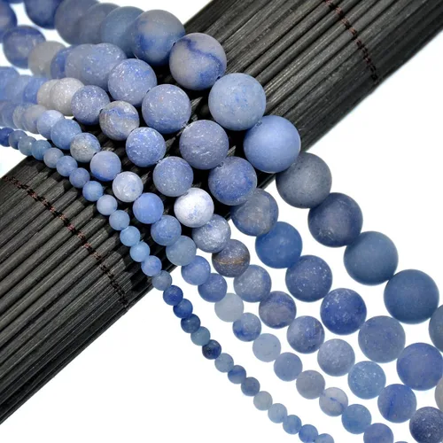 Miniatura 28 de AD Beads Hermosas cuentas sueltas redondas de piedras preciosas mate naturales de 0.157-0.472 in (0.315 in, 33 amazonita mate)