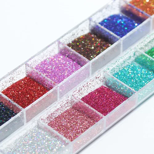 Miniatura 4 de Polvo de uñas láser de 12 colores, pigmentos holográficos con purpurina de camaleón, cromado, diseño de uñas, para mujeres y niñas, consejos