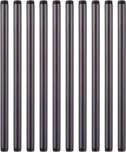 Miniatura 12 de Accesorios de pezones de acero maleable negro de 1 x 30 pulgadas, pezones de tubo roscados de 1 pulgada, estilo vintage industrial Steampunk DIY