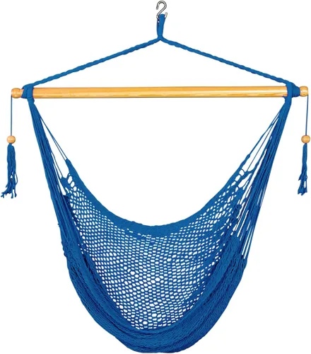 Miniatura 16 de Bliss Hammocks BHC-412FR - Silla hamaca con flecos de cuerda de isla de 40 pulgadas con herrrajes para colgar y barra separadora, para usar al aire