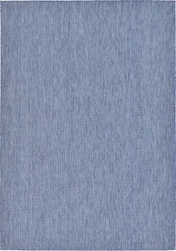 Miniatura 120 de Unique Loom Collection Alfombra de Área Plana Casual de Transición Sólida Jaspeada para Interiores/Exteriores (Pasillo 2' x 6' 1", Azul/Azul Marino)