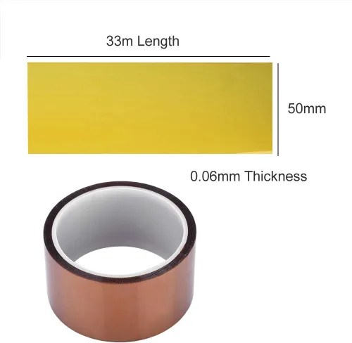 Miniatura 2 de ASHATA Cinta de alta temperatura, Richer-R de 0.002 in 250-300 cinta térmica de alto aislamiento para enmascarar, soldar, recubrimiento en polvo