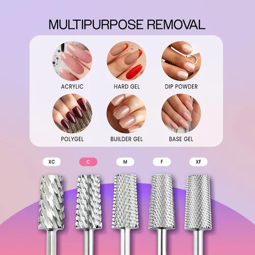 Miniatura 3 de Broca de carburo de barril cónico premium de 3/32 pulgadas, para máquina eléctrica Dremel, diseño de uñas, manicura, pedicura, lima de uñas, Plateado