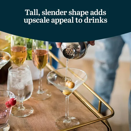 Miniatura 4 de Libbey Entertaining Essentials - Juego de 6 vasos de Martini altos, delgados, con forma triangular, vasos de cóctel clásicos para vinos, cócteles