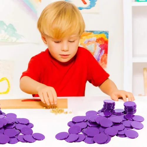 Miniatura 6 de Coopay 300 discos de plástico para contadores de aprendizaje, discos de conteo de fichas de bingo para práctica de matemáticas y fichas de póquer, 1