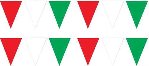 Miniatura 2 de Beistle Banderín rojo, blanco y verde, decoración de plástico con banderas triangulares, fiesta de Navidad italiana, suministros de fiesta de Cinco