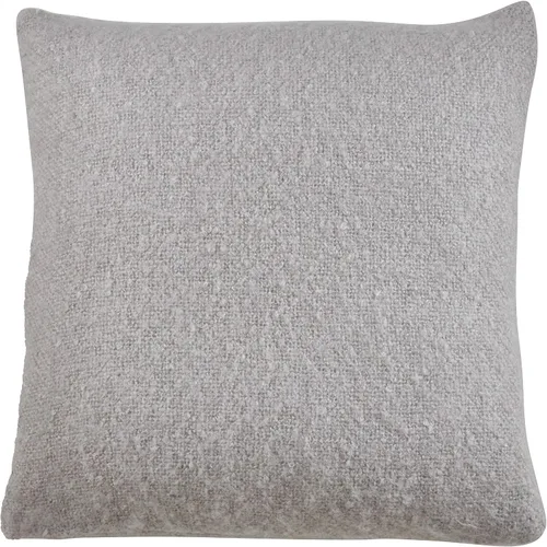 SARO LIFESTYLE Angora Collection - Almohada de plumón de mohair sintético, 22 pulgadas, color gris