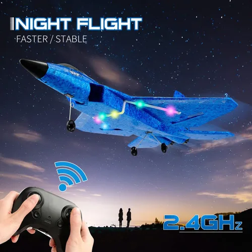 Miniatura 4 de Avión RC, avión RC F22 listo para volar, avión de control remoto de 2.4 GHz, avión de control remoto de 2 canales, juguete de aviones RC para niños