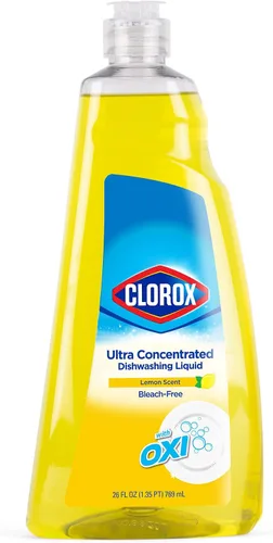 Miniatura 12 de Clorox Jabón líquido ultra concentrado para platos con OXI, aroma a flor de manzana, detergente para lavavajillas probado por dermatólogos sin
