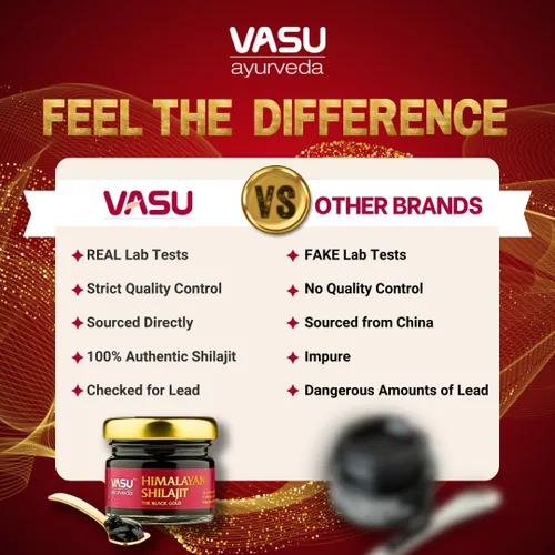 Miniatura 6 de VASU Ayurveda Himalayan Shilajit Resina 400 mg – Potenciador de energía natural probado en laboratorio con ácido fúlvico y más de 85 minerales traza