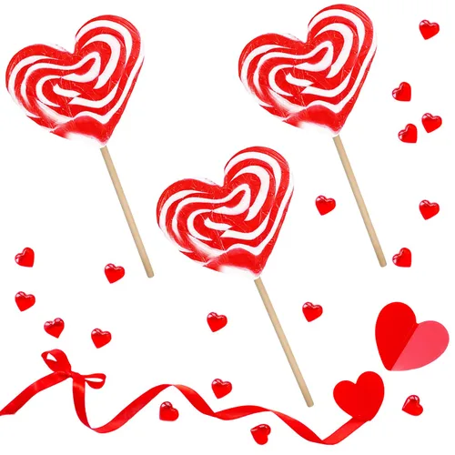 Miniatura 4 de Fruidles Paquete de seis paletas de 2.82 oz con diseño de corazón rojo y blanco, envueltas individualmente
