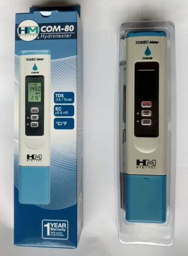 Miniatura 4 de HM COM-80 Conductividad eléctrica Digital (EC) y Hydro Tester de sólidos disueltos totales, 0-5000 ppm TDS Rango, 1 ppm de resolución, +/- 2%