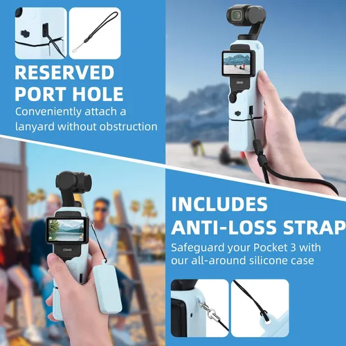 Miniatura 4 de BRDRC Funda de silicona Pocket 3, estuche protector lente protector antiarañazos compatible con DJI OSMO Pocket 3 Combo para creadores Accesorios