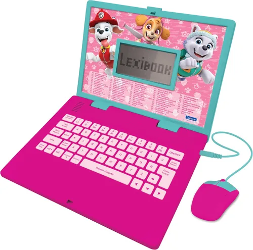Lexibook, Paw Patrol, portátil educativo y bilingüe en inglés/español, juguete para niños con 124 actividades para aprender, jugar juegos y música,