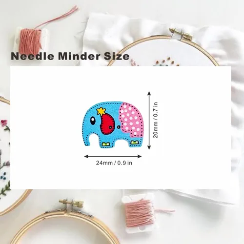 Miniatura 3 de 4 piezas pintadas elefante aguja Minder, soporte magnético para punto de cruz, costura y accesorios de bordado, aguja magnética niñera