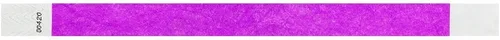 Miniatura 3 de 100 pulseras Tyvek moradas Pantone de WristCo para eventos - Pulseras de papel cómodas resistentes a desgarros, bandas de identificación para muñeca