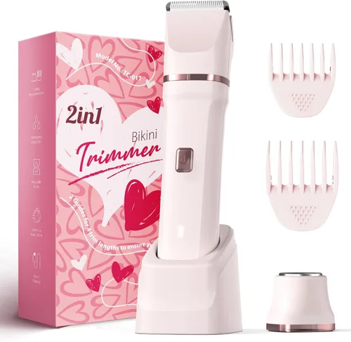 Recortadora de bikini para mujer, maquinilla de afeitar eléctrica sin dolor para piel de seda, afeitadora corporal inalámbrica para viajes,