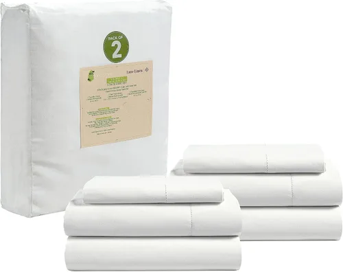 Miniatura 83 de LANE LINEN Sábanas 100% algodón orgánico para cama tamaño King, sábanas de percal suave, transpirables, de lujo, estilo hotelero, lavables a 09