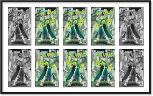 Marco de cómic negro mate para cómics publicado entre 1986 y el día actual (marco de madera maciza de cómic de la edad moderna) hecho para exhibir