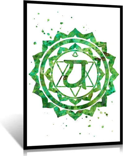 Arte de pared de chakras de acuarela de chakras, anahata, chakras, chakras, arte de pared, póster de chakras, yoga espiritual, reiki, amor zen,