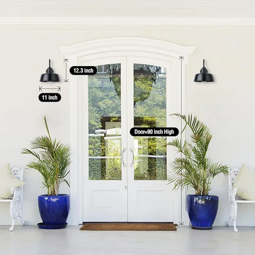 Miniatura 2 de Luz de Granero con Cuello de Ganso para Exteriores - Aplique de Pared Exterior para Casa de Campo, Sensor de Anochecer a Amanecer, Puerta Principal
