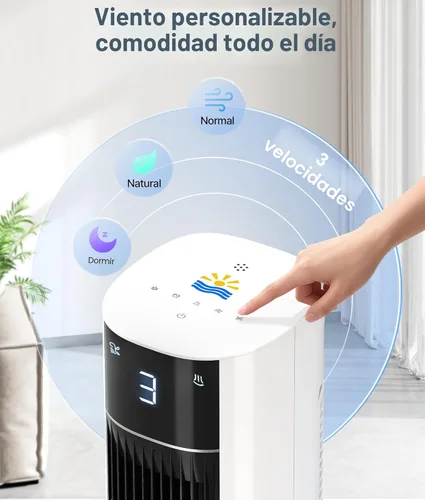 Miniatura 4 de Enfriador de pantano de aire evaporativo: ventiladores de enfriamiento de 38 pulgadas que soplan aire frío para dormitorio, ventilador de torre