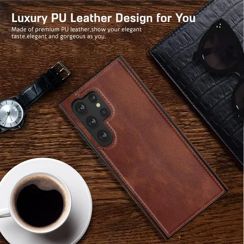 Miniatura 2 de LOHASIC Fundas de cuero para Samsung Galaxy S25, funda elegante de poliuretano de alta calidad para hombres y mujeres, suave antideslizante, Negro