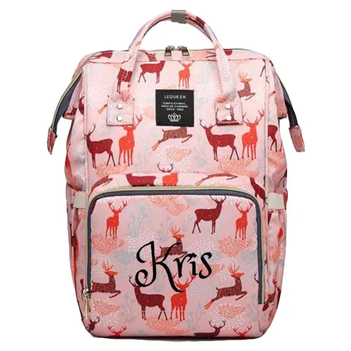 Miniatura 22 de Bolsa de pañales grande personalizada, bolsa de mano, mochila - Monograma personalizado bordado para bebé/bolsa de bebé (negro)