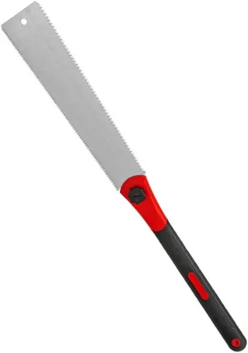 Sierra de mano de doble filo, 12.5 pulgadas, sierra de tracción japonesa Ryoba flexible para corte fino y grueso para carpintería de corte fino y