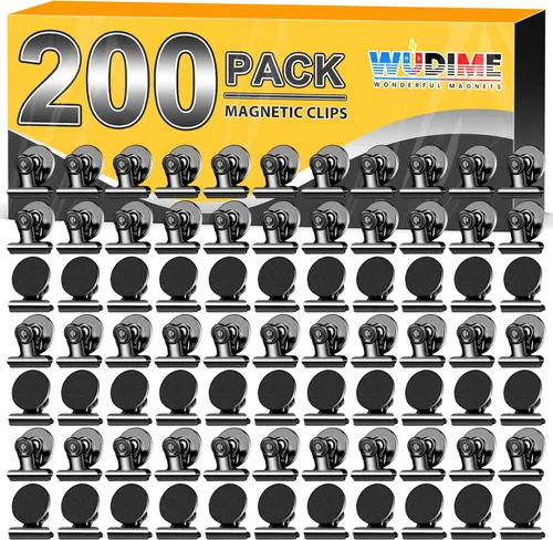 Miniatura 11 de 20 unidades de clips magnéticos, imanes para nevera, imanes para refrigerador, clips magnéticos negros para pizarra, imanes de clip