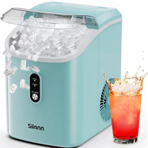 Miniatura 16 de Máquina de hielo Nugget para encimera, máquina de hielo de pellets masticables con función de autolimpieza, máquina de hielo portátil de guijarros