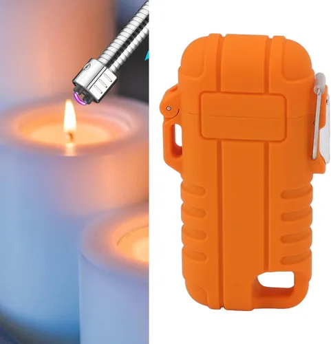 Miniatura 3 de Encendedor eléctrico USB portátil, reutilizable, de doble arco, recargable por USB, manguera retráctil resistente al viento, IPX7, impermeable