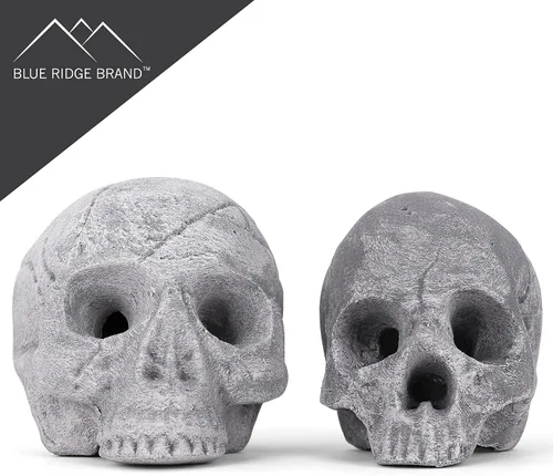 Miniatura 6 de Troncos de fuego de calavera de cerámica – Calaveras para hogueras – Troncos de calavera de cerámica – Cabeza de esqueleto/decoración de calavera