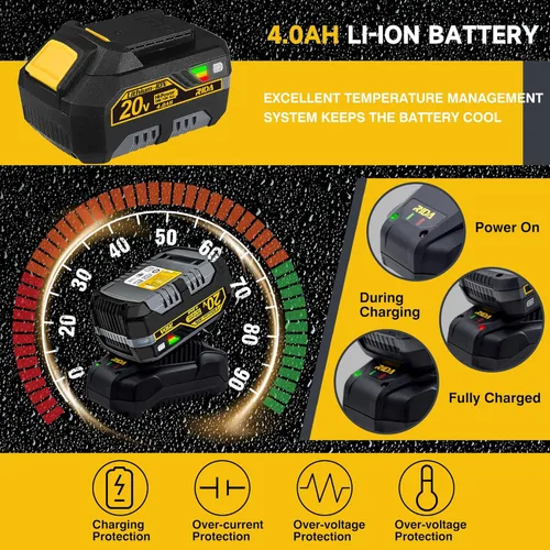 Miniatura 8 de RIDA POWER - Llave de impacto inalámbrica, pistola de impacto de 1/2 pulgada con 5 opciones de par máximo de 300 pies-libras (400 N.m), con batería