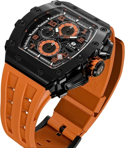 Miniatura 2 de Tsar Bomba - Reloj de lujo para hombre resistente al agua hasta 50 m sistema de movimiento de cuarzo japonés caja de acero inoxidable cristal