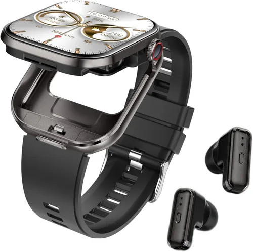 Reloj inteligente Desong con auriculares, pantalla HD de 2.02", reloj de fitness, responder/realizar llamadas, reloj inteligente 2 en 1 con