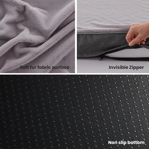 Miniatura 8 de Cama ortopédica de espuma viscoelástica para perros, camas refrescantes para perros medianos, camas lavables para mascotas para jaula con funda