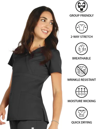 Miniatura 6 de Maevn Top cruzado con panel de malla EON para mujer